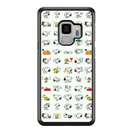 Snoopy White Emoji Samsung Galaxy S9 Case