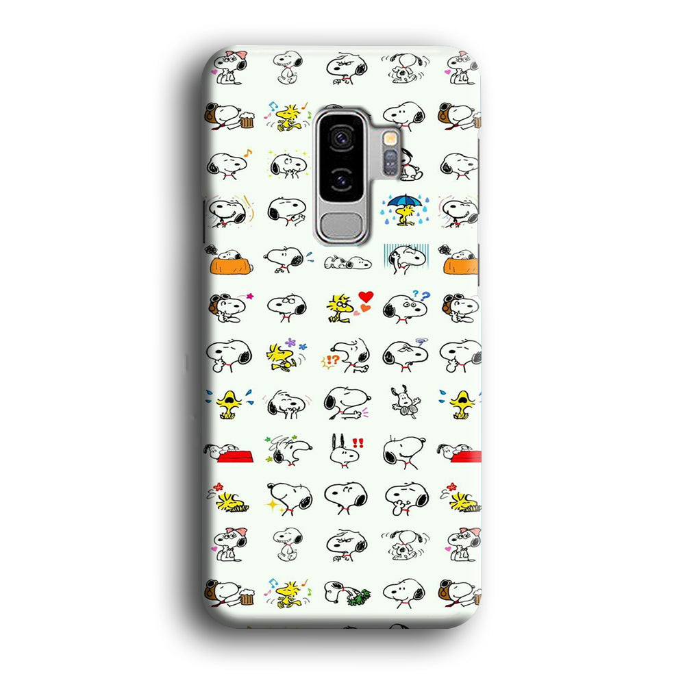 Snoopy White Emoji Samsung Galaxy S9 Plus Case