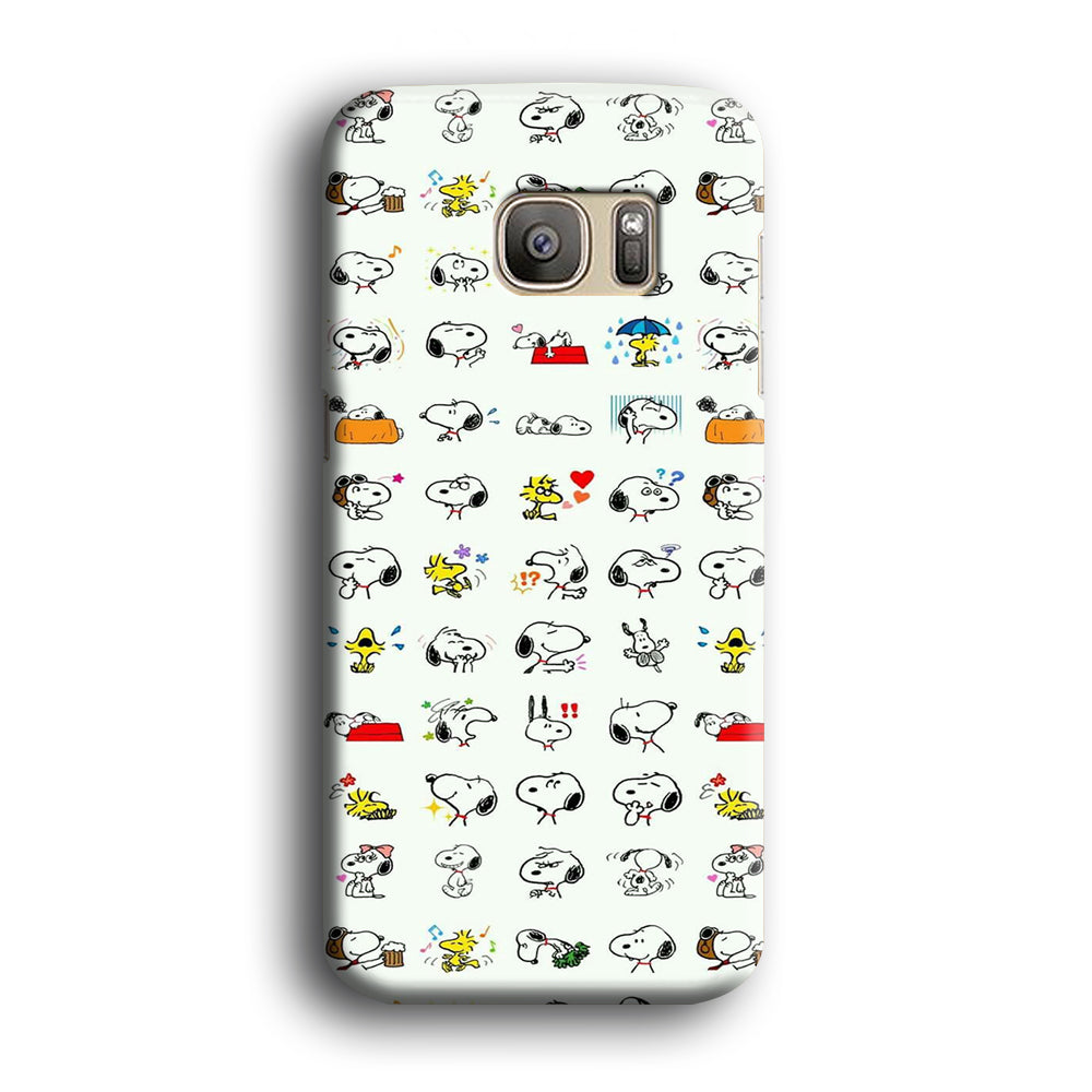 Snoopy White Emoji Samsung Galaxy S7 Case