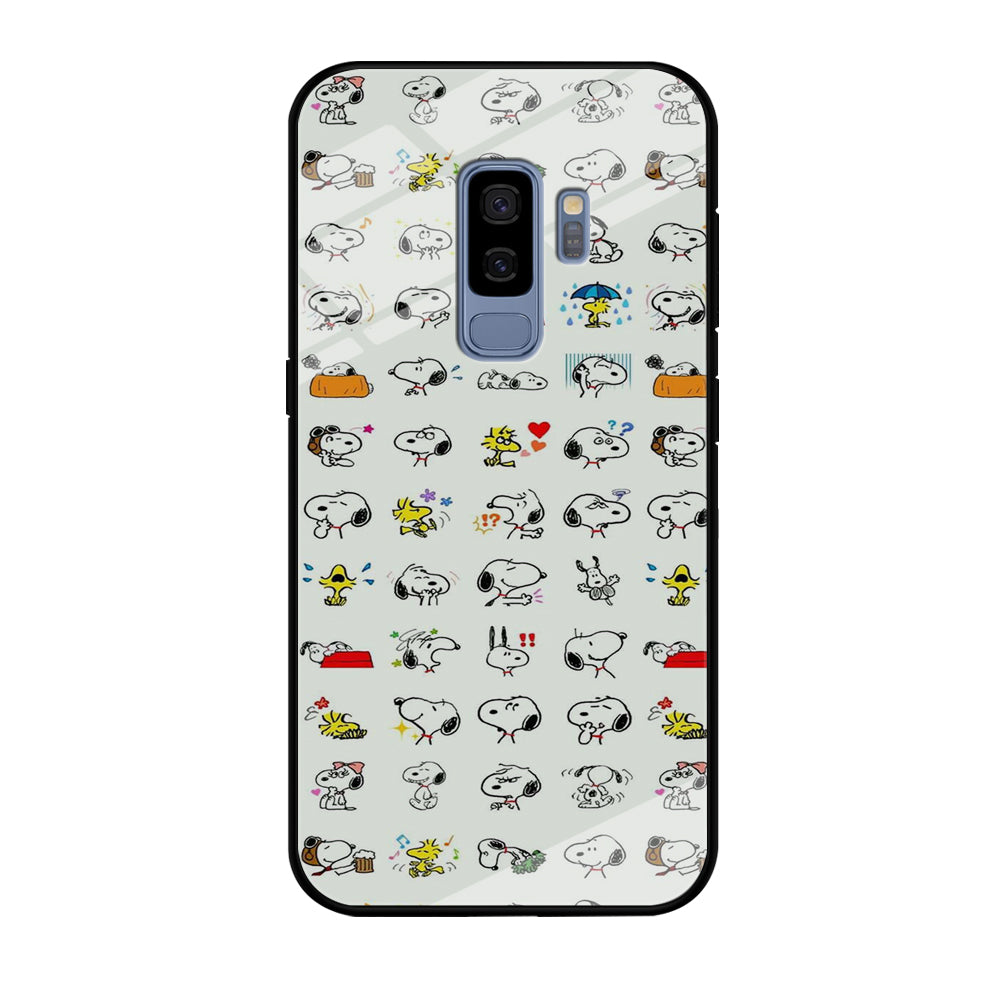Snoopy White Emoji Samsung Galaxy S9 Plus Case
