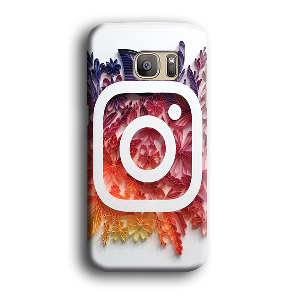 Social Media Instagram White Samsung Galaxy S7 Edge Case