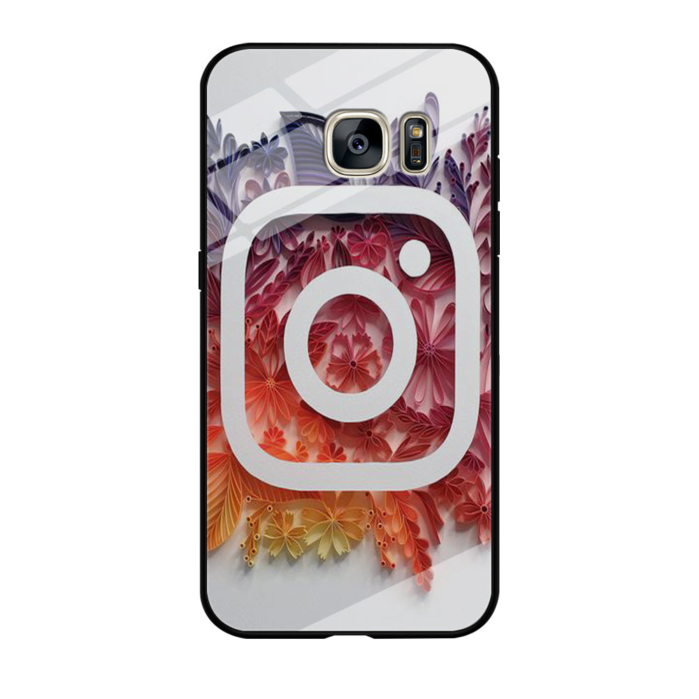 Social Media Instagram White Samsung Galaxy S7 Edge Case