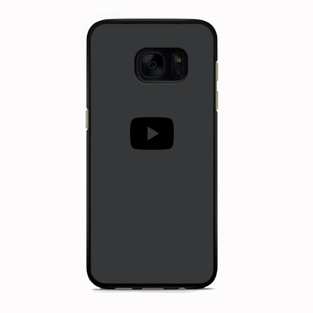 Social Media Youtube Play Button Grey Samsung Galaxy S7 Case Rubber Black (2D Case)