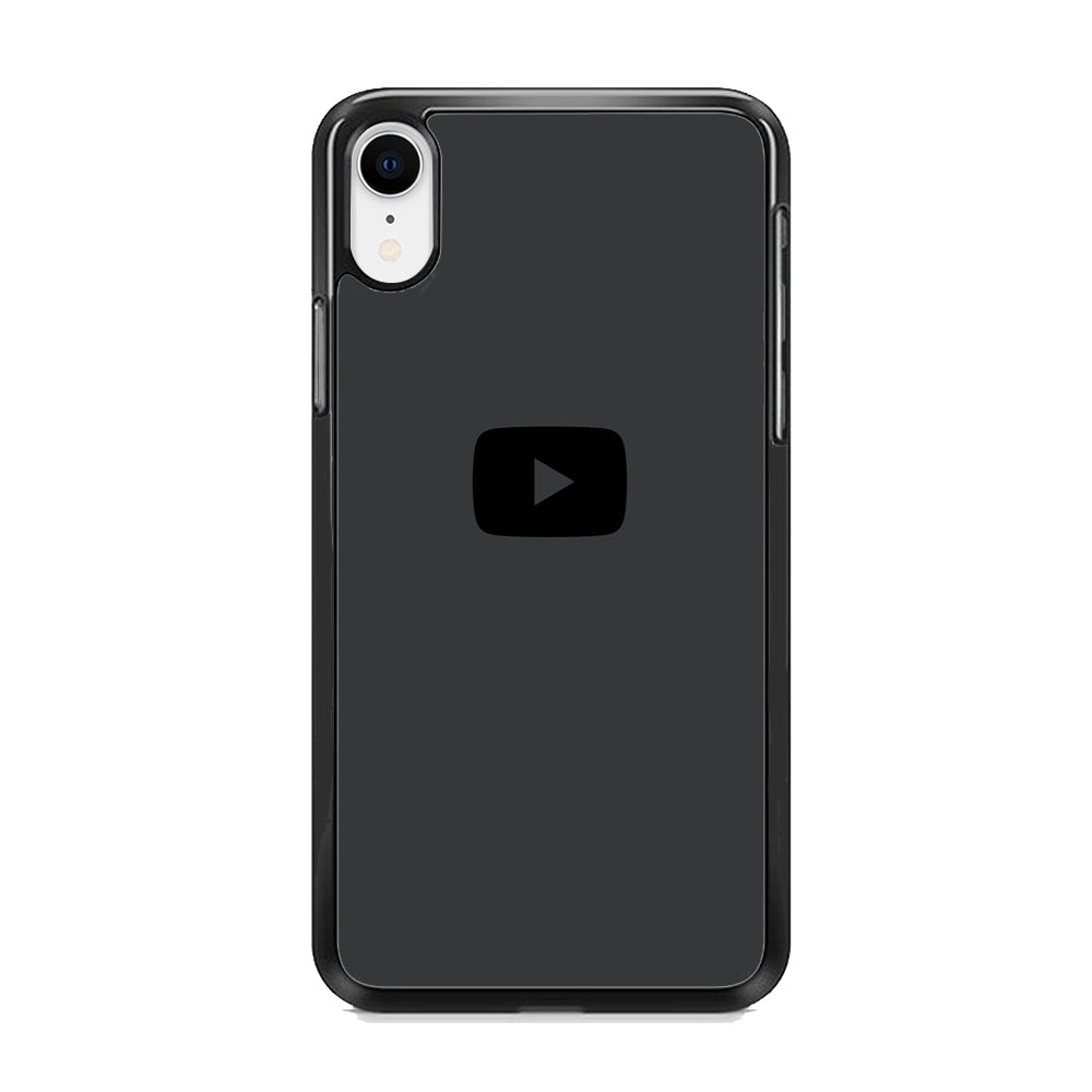 Social Media Youtube Play Button Grey iPhone XR Case