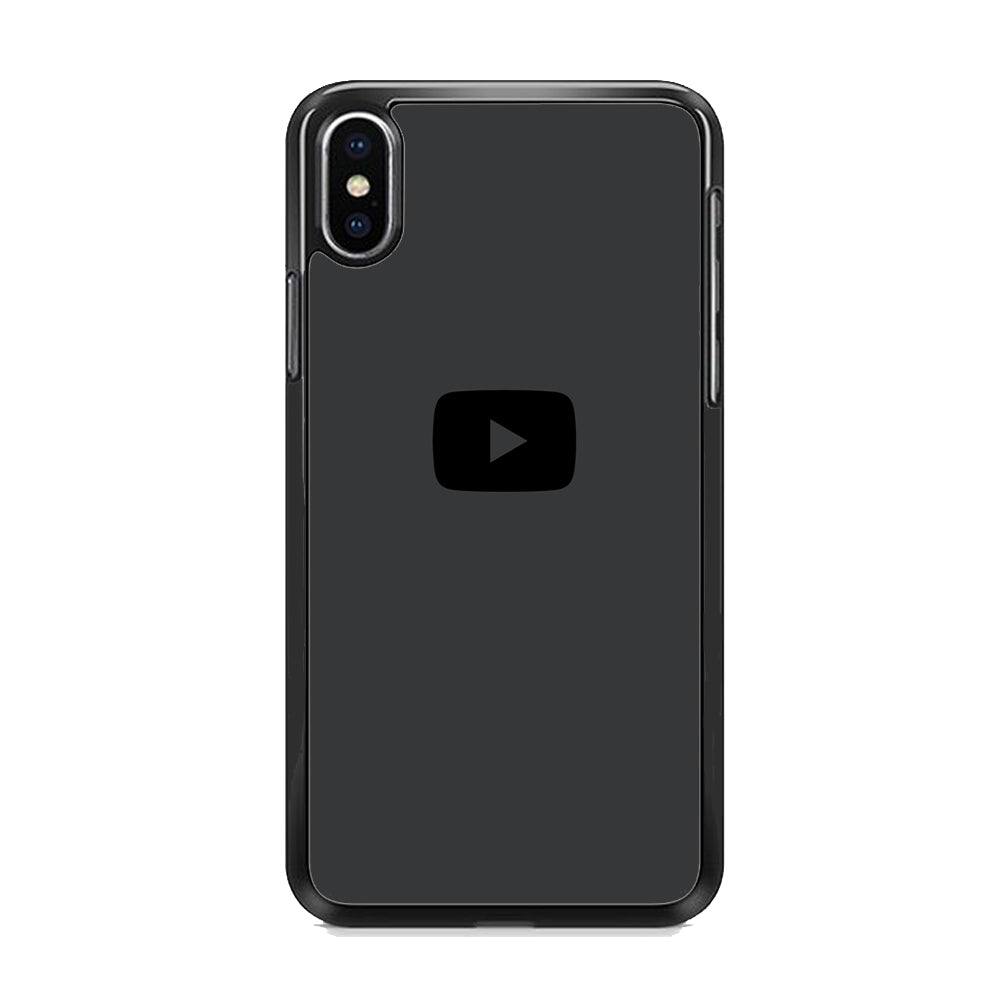 Social Media Youtube Play Button Grey iPhone XS MAX Case
