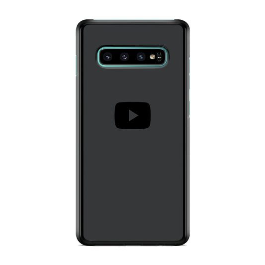 Social Media Youtube Play Button Grey Samsung Galaxy S10 Case