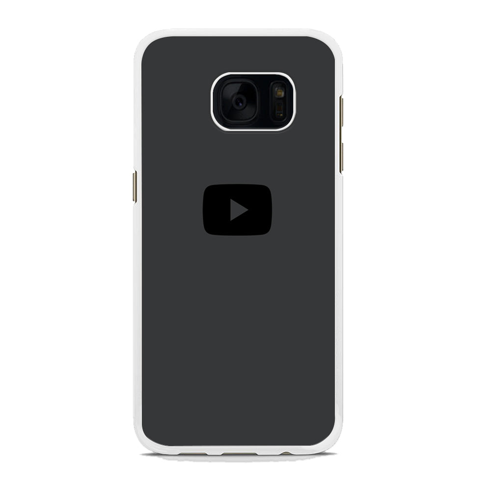 Social Media Youtube Play Button Grey Samsung Galaxy S7 Case Rubber White (2D Case)