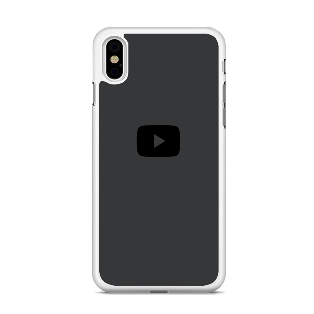 Social Media Youtube Play Button Grey iPhone XS MAX Case
