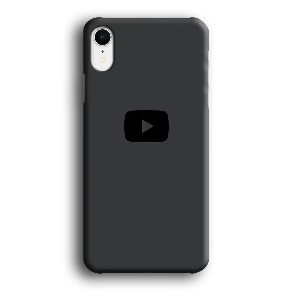Social Media Youtube Play Button Grey iPhone XR Case