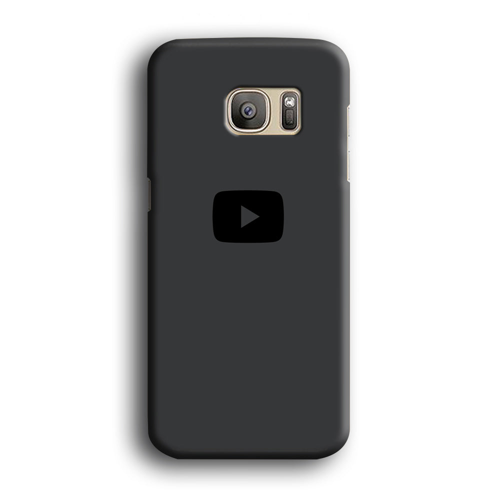 Social Media Youtube Play Button Grey Samsung Galaxy S7 Case 3D Case