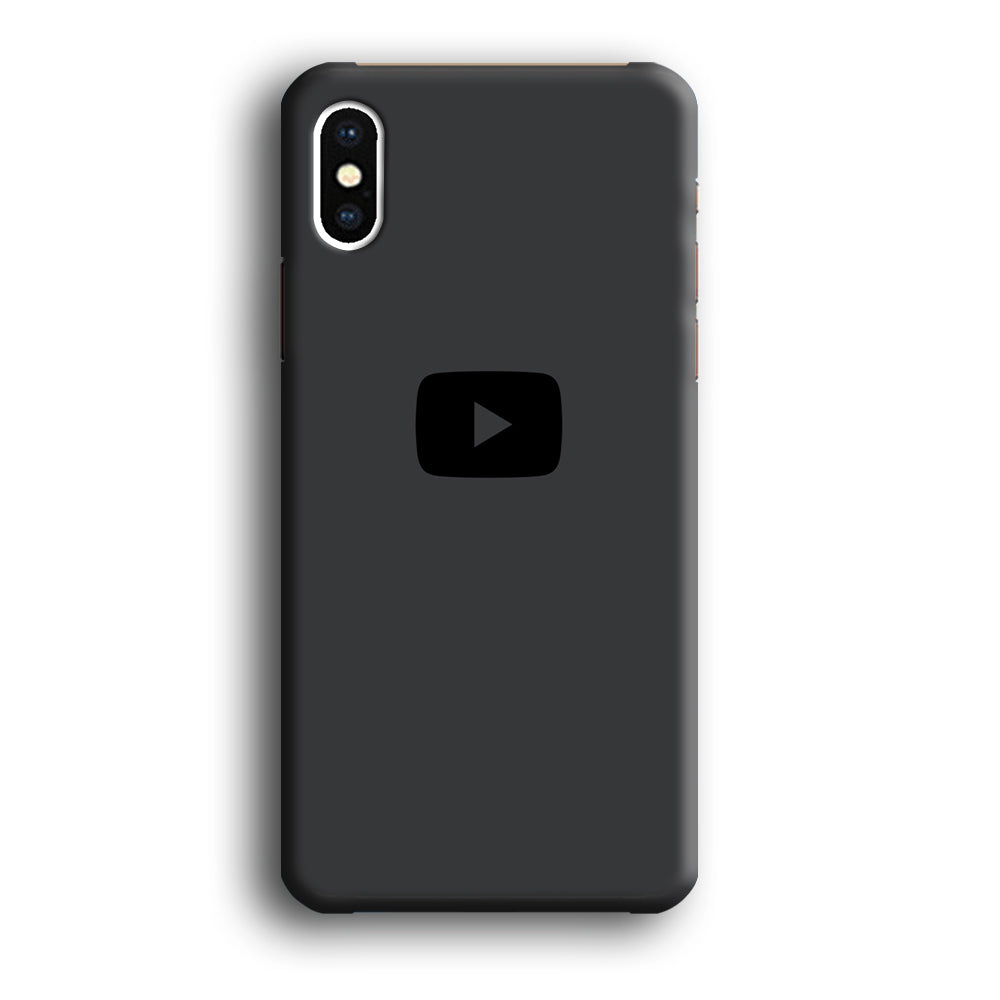 Social Media Youtube Play Button Grey iPhone XS MAX Case