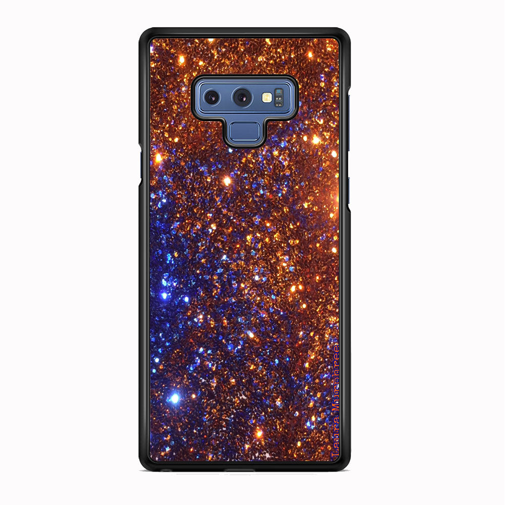 Sparkle Blue and Gold Samsung Galaxy Note 9 Case