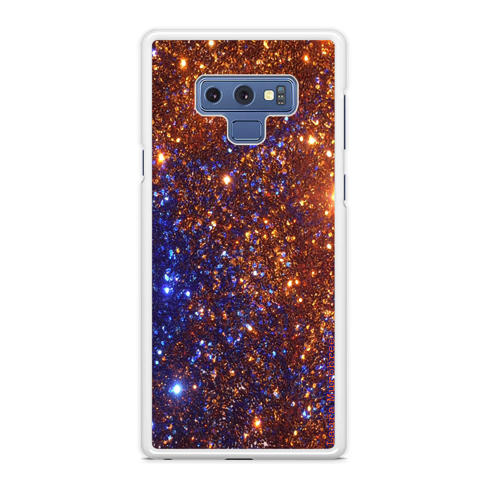 Sparkle Blue and Gold Samsung Galaxy Note 9 Case
