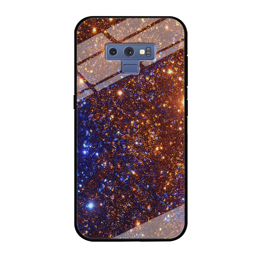 Sparkle Blue and Gold Samsung Galaxy Note 9 Case