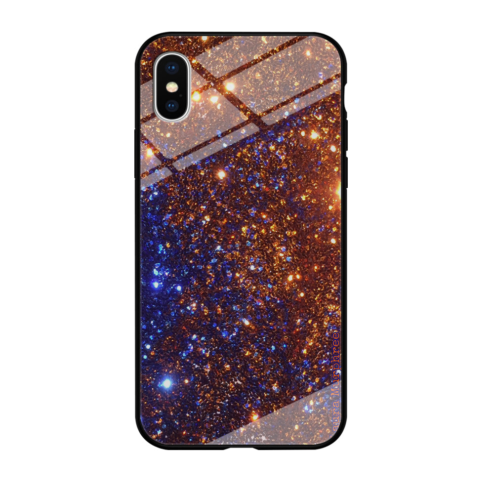 Sparkle Blue and Gold iPhone XS Case
