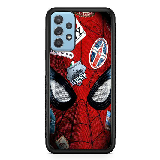 Spiderman Head Full Stickers Samsung Galaxy A72 Case