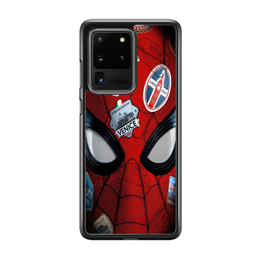 Spiderman Head Full Stickers Samsung Galaxy S20 Ultra Case