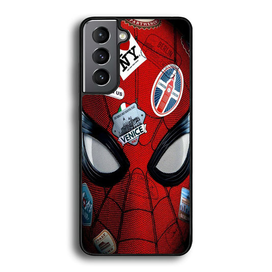 Spiderman Head Full Stickers Samsung Galaxy S21 Plus Case - Carneyforia