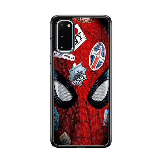 Spiderman Head Full Stickers Samsung Galaxy S20 Case