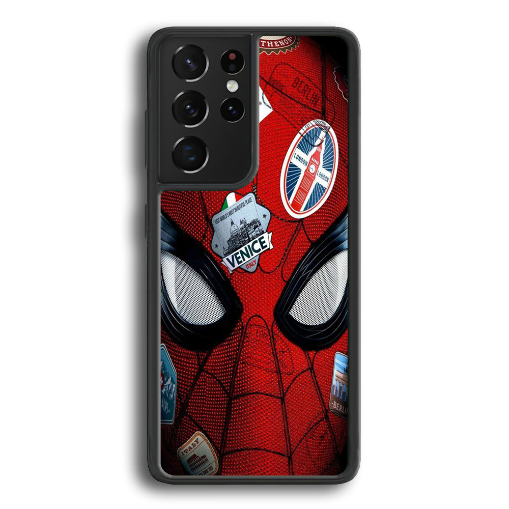 Spiderman Head Full Stickers Samsung Galaxy S21 Ultra Case