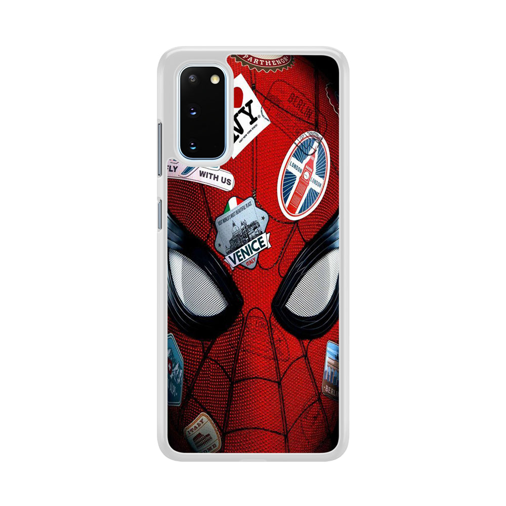 Spiderman Head Full Stickers Samsung Galaxy S20 Case