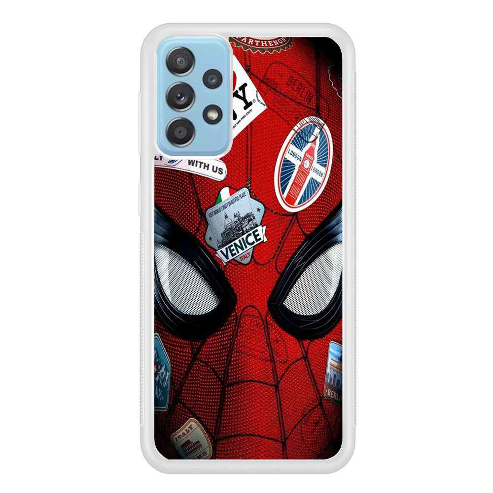 Spiderman Head Full Stickers Samsung Galaxy A52 Case