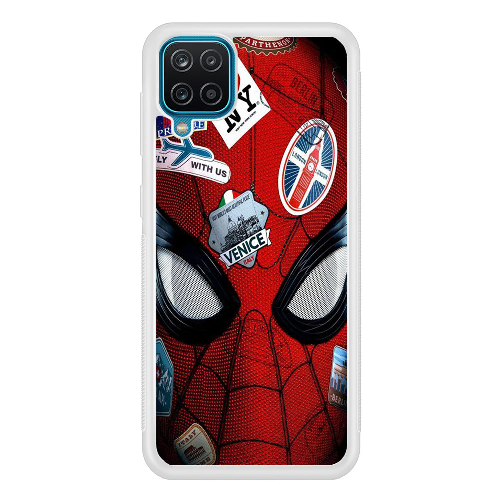 Spiderman Head Full Stickers Samsung Galaxy A12 Case