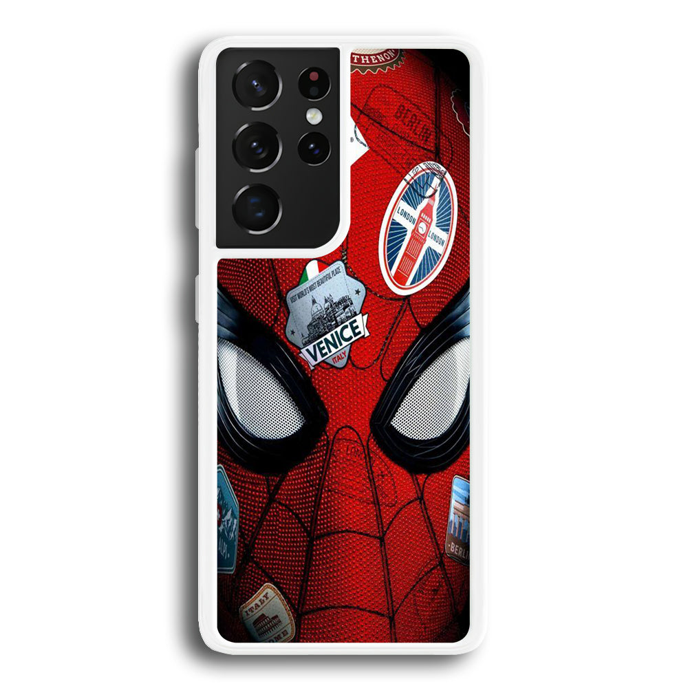 Spiderman Head Full Stickers Samsung Galaxy S21 Ultra Case