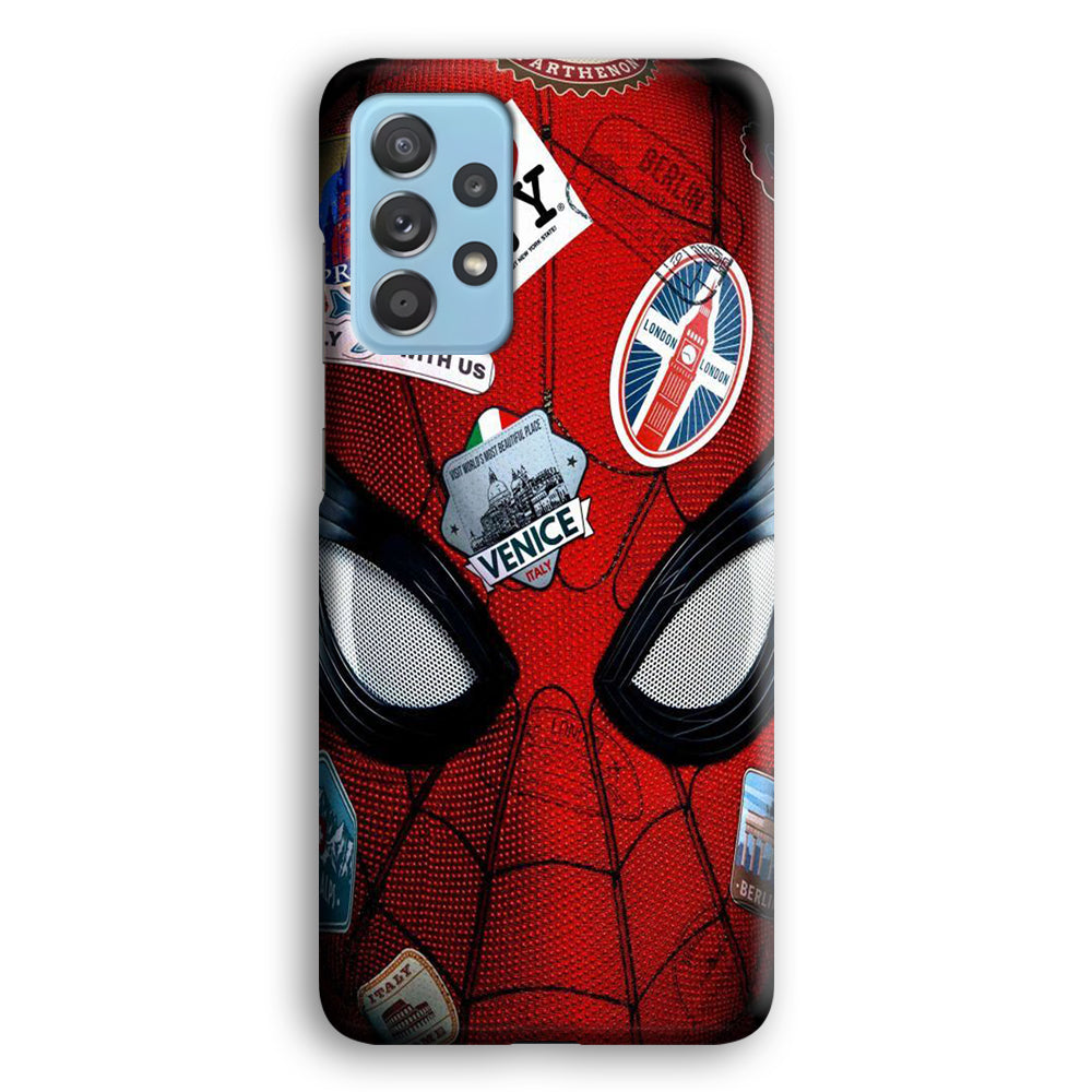 Spiderman Head Full Stickers Samsung Galaxy A52 Case