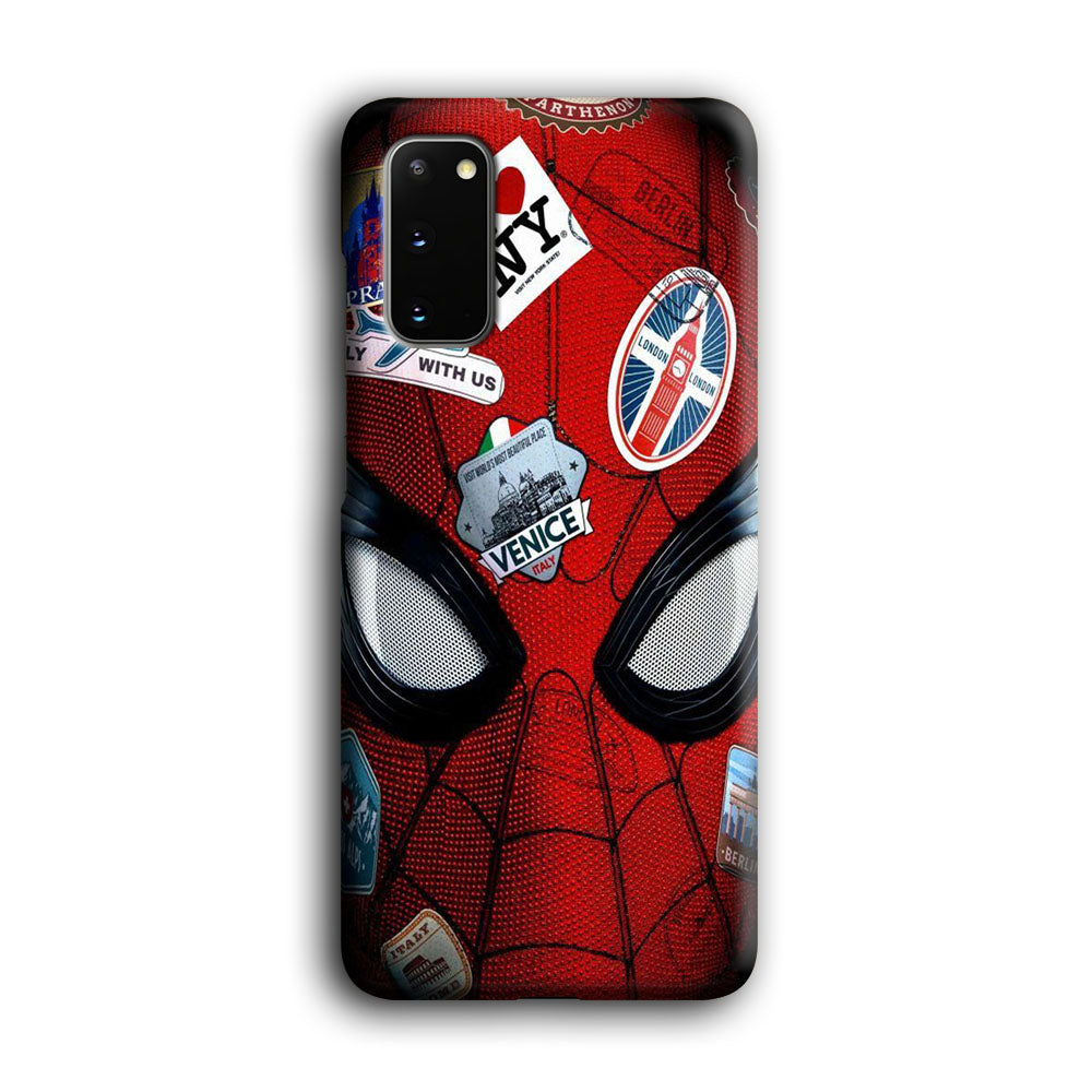 Spiderman Head Full Stickers Samsung Galaxy S20 Case