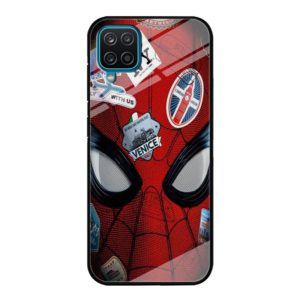 Spiderman Head Full Stickers Samsung Galaxy A12 Case