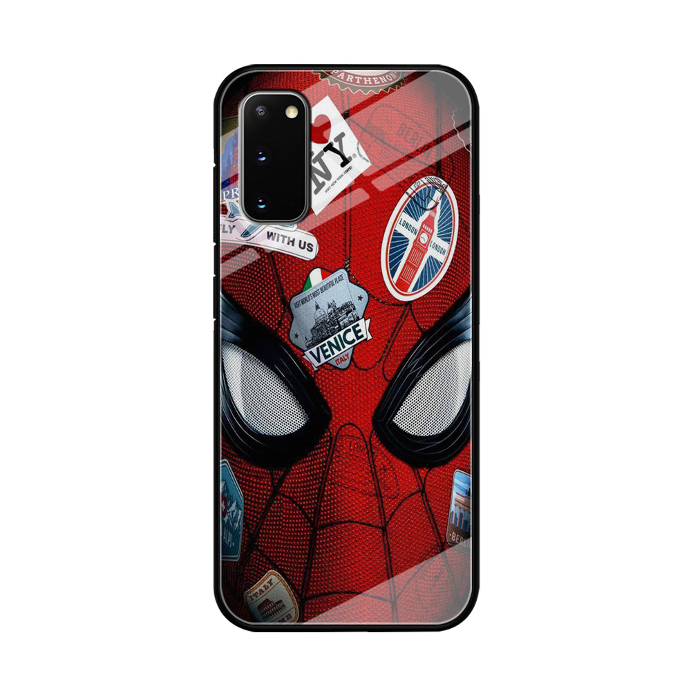 Spiderman Head Full Stickers Samsung Galaxy S20 Case