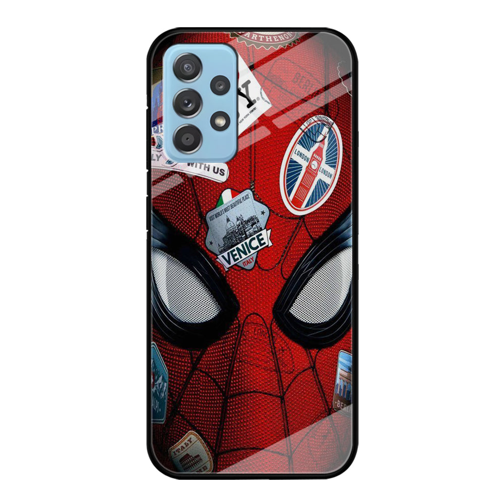 Spiderman Head Full Stickers Samsung Galaxy A52 Case