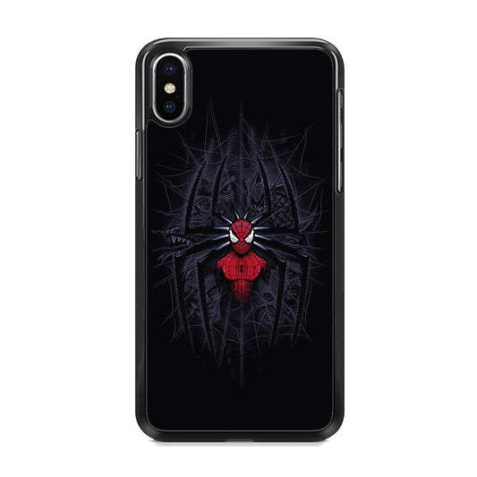 Spiderman Black Logo On The Net iPhone XS Case