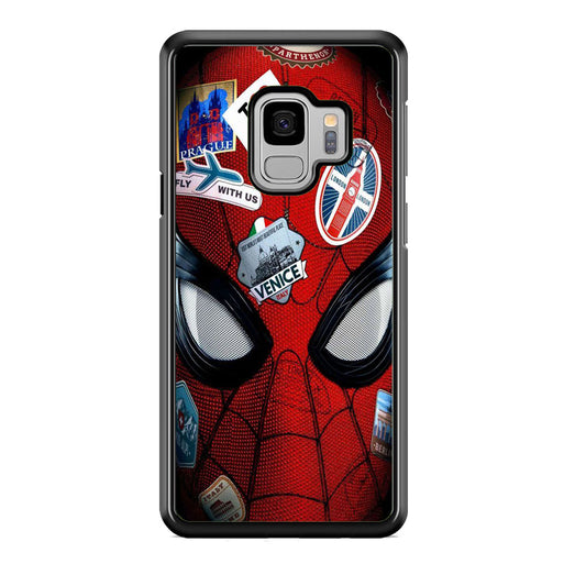 Spiderman Head Full Stickers Samsung Galaxy S9 Case