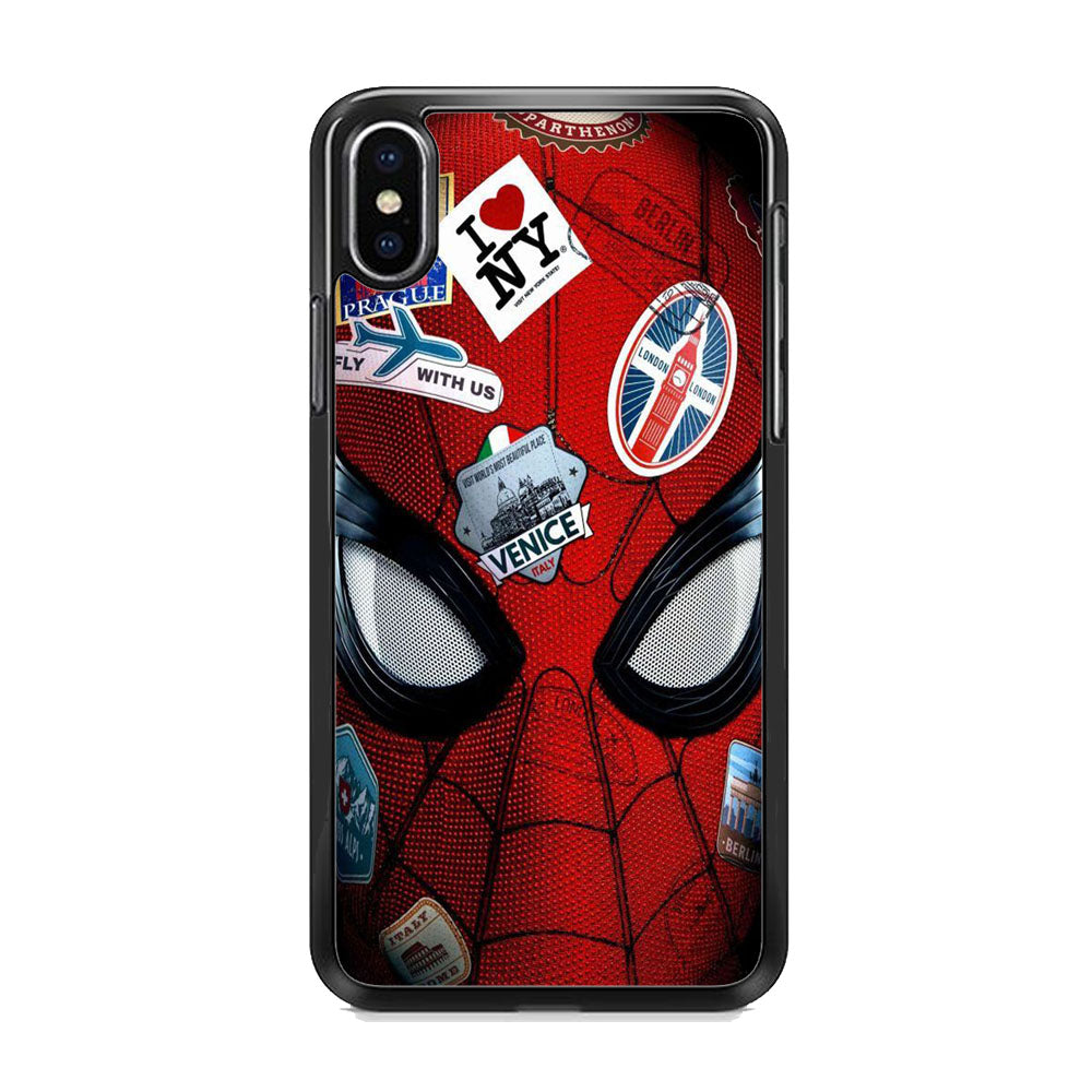 Spiderman Head Full Stickers iPhone XS MAX Case