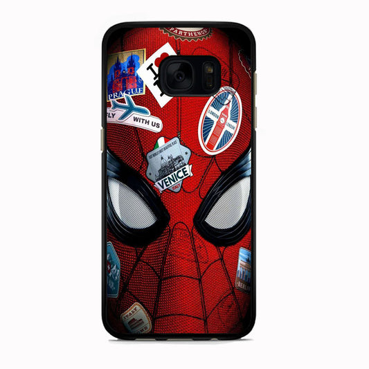 Spiderman Head Full Stickers Samsung Galaxy S7 Edge Case