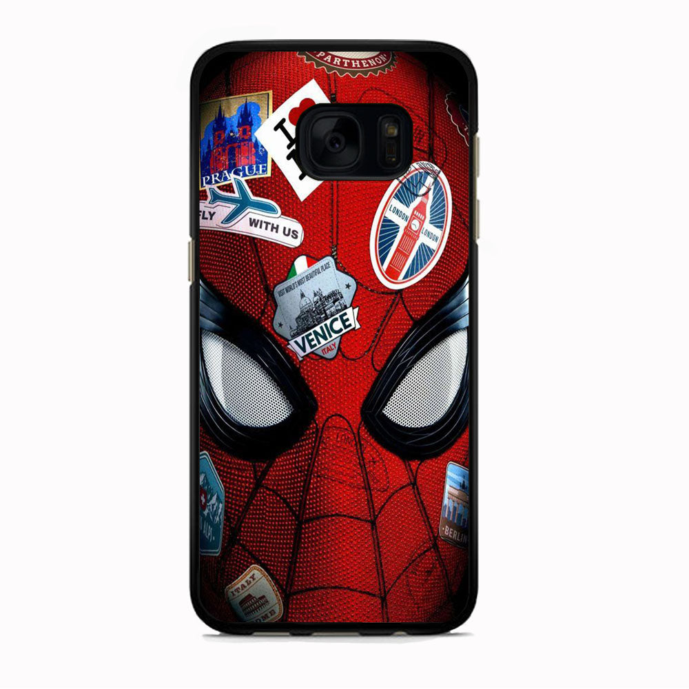 Spiderman Head Full Stickers Samsung Galaxy S7 Case