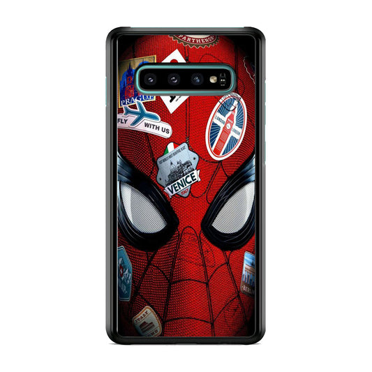Spiderman Head Full Stickers Samsung Galaxy S10 Case