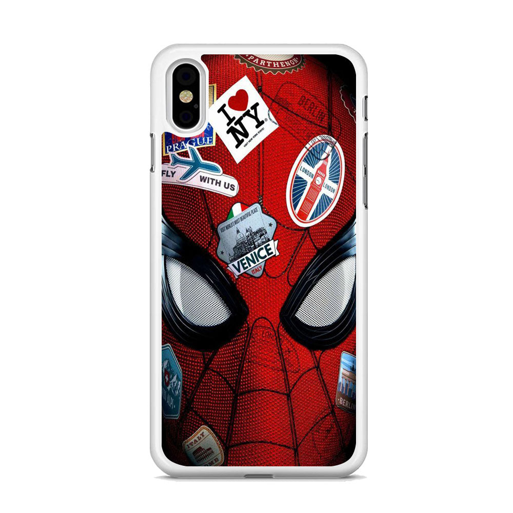 Spiderman Head Full Stickers iPhone XS Case