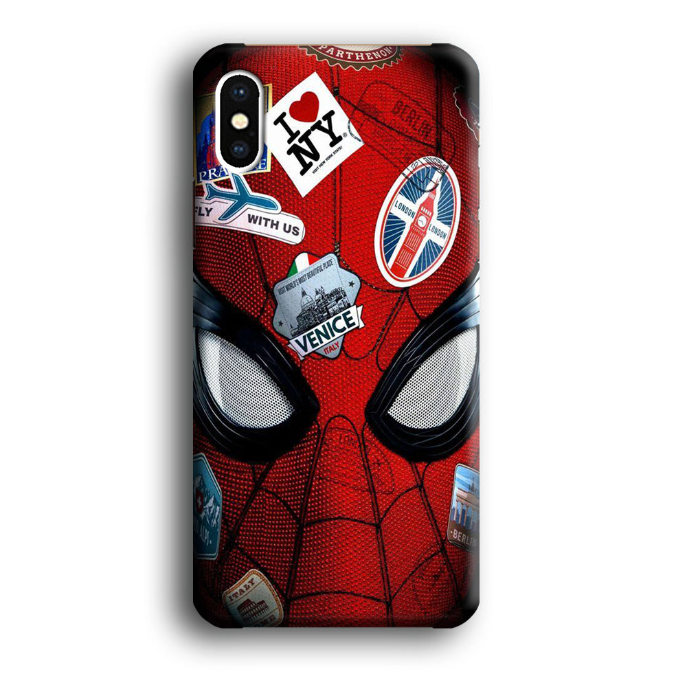 Spiderman Head Full Stickers iPhone XS Case