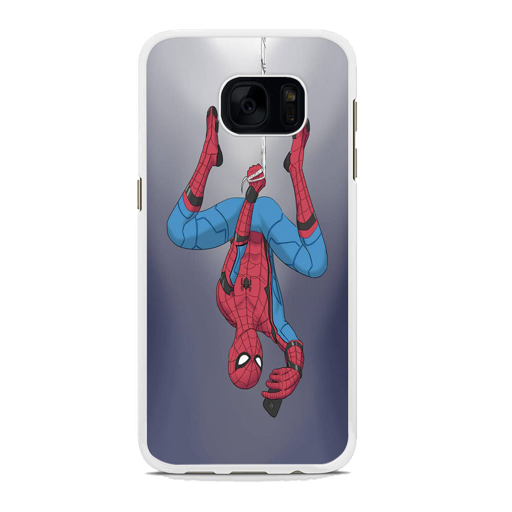 Spiderman Selfie While Hanging Samsung Galaxy S7 Edge Case