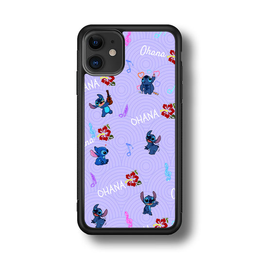 Stitch Patern Lovely Ohana iPhone 11 Case