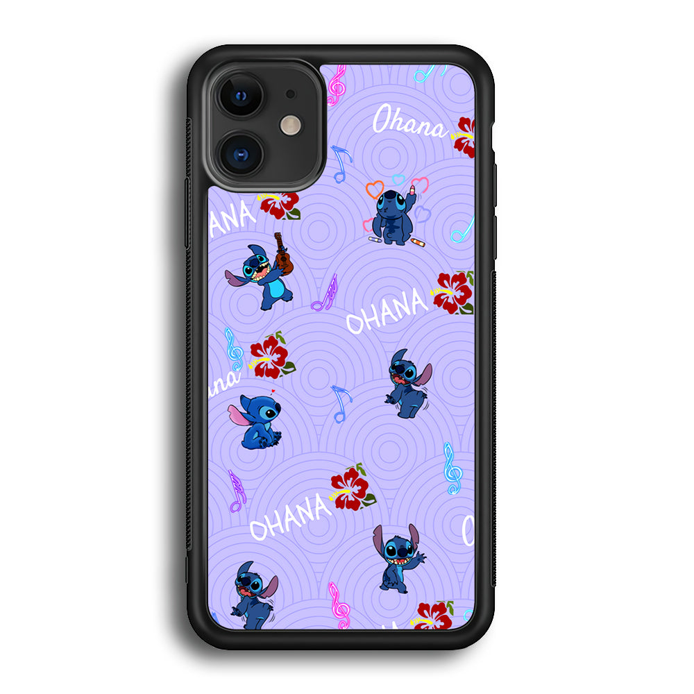 Stitch Patern Lovely Ohana iPhone 12 Case