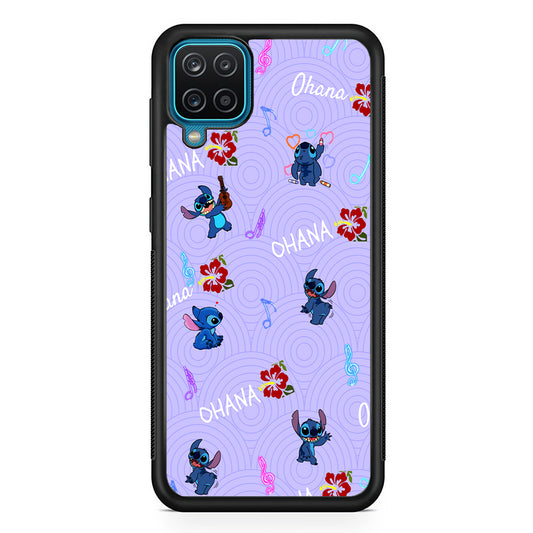 Stitch Patern Lovely Ohana Samsung Galaxy A12 Case