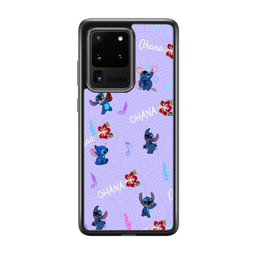 Stitch Patern Lovely Ohana Samsung Galaxy S20 Ultra Case