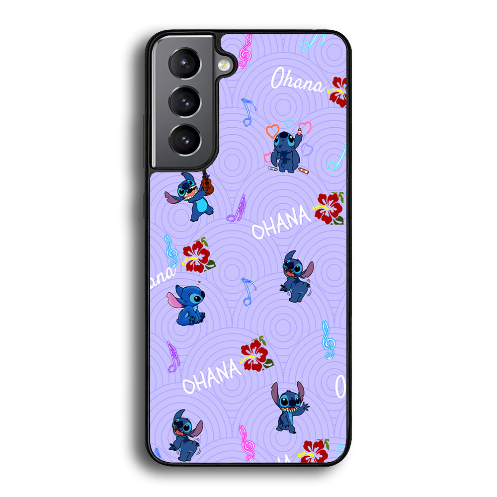 Stitch Patern Lovely Ohana Samsung Galaxy S21 Plus Case - Carneyforia