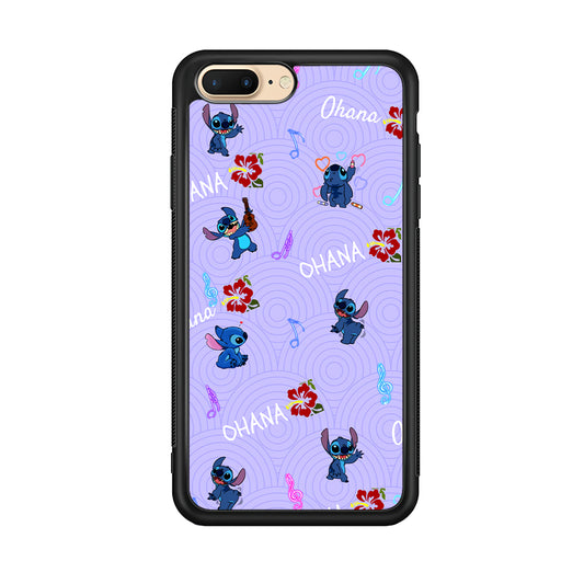 Stitch Patern Lovely Ohana iPhone 8 Plus Case