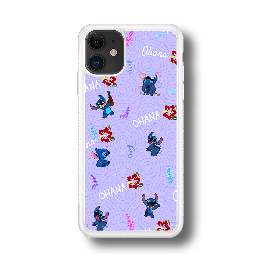 Stitch Patern Lovely Ohana iPhone 11 Case