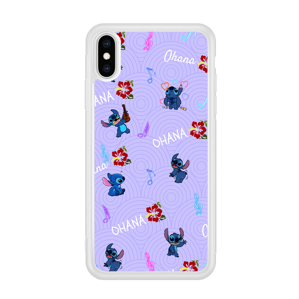 Stitch Patern Lovely Ohana iPhone X Case